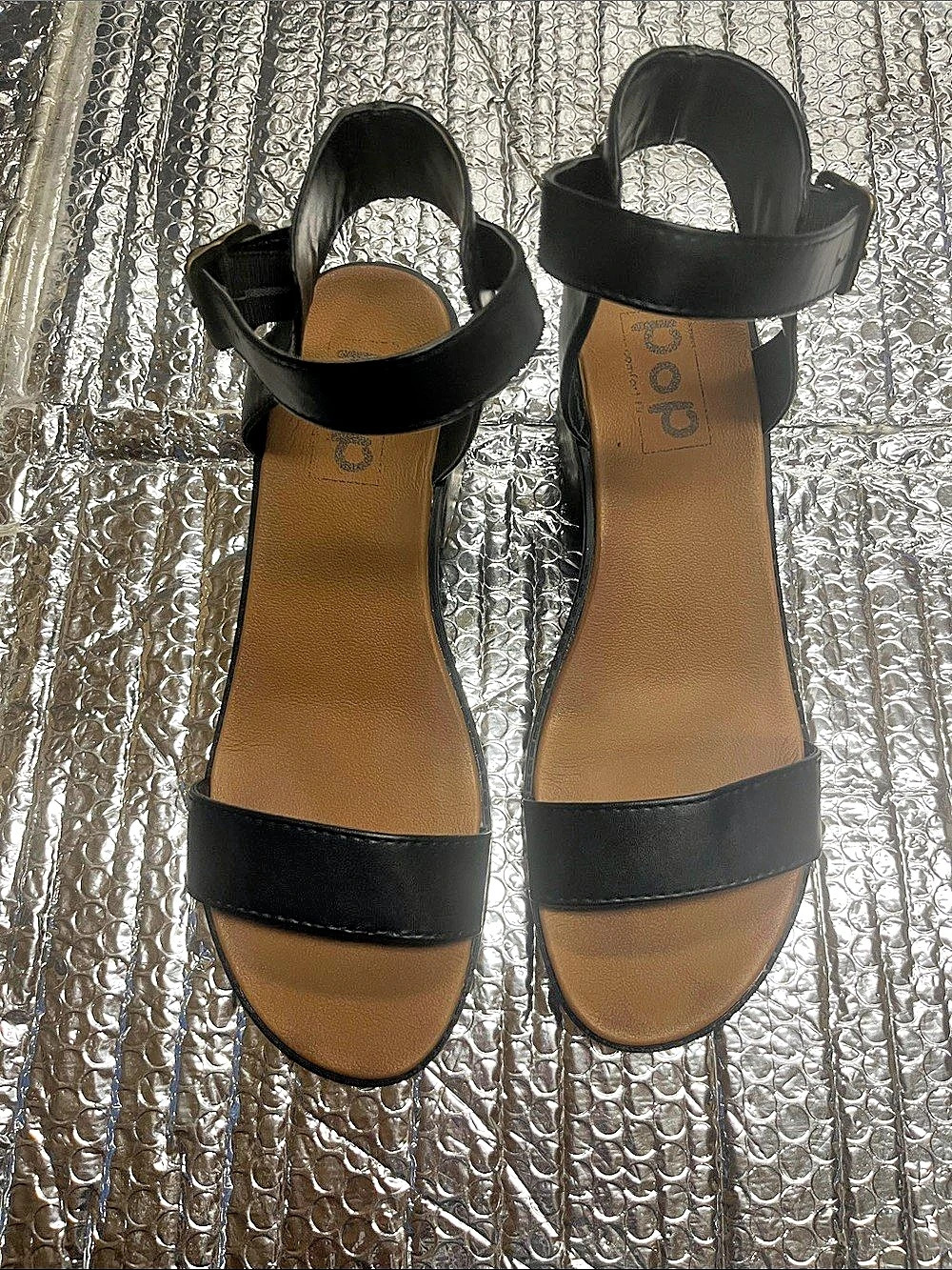 Pop  Road Trip Black Platform Sandals